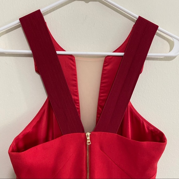 Three Floor Red "Look See" Cut Out Mini Dress - Picture 9 of 16